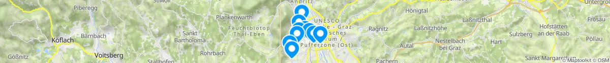 Map view for Pharmacies emergency services nearby Eggenberg (Graz (Stadt), Steiermark)